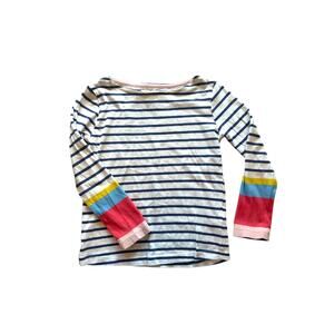 Johnnie b Breton Stripe Rainbow Sleeve Tee 9-10 Girls Y2K Preppy Colorblock